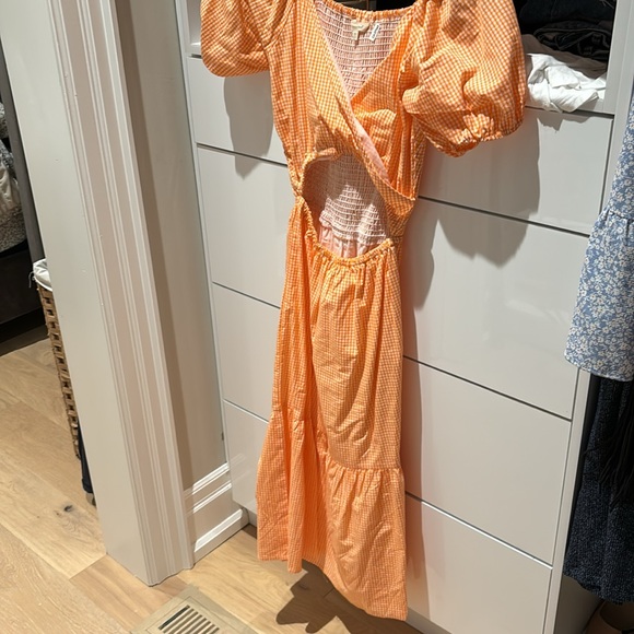 Orange and white checkered dress - Picture 2 of 3